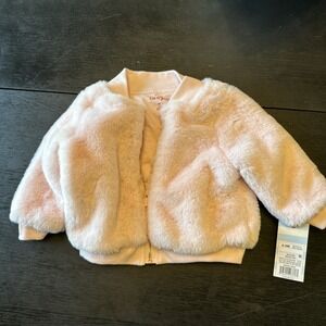 Cat And Jack Pink Furry Jacket‎ Size 6-9 Months 26-27.5" 16.5-19.5 Lb New
